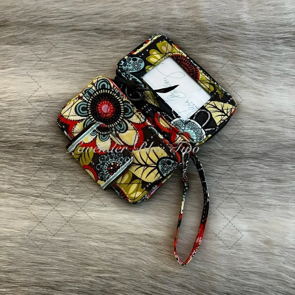 VERA BRADLEY Flower Shower 2014 Smartphone Wristlet Wallet Brown Blue Orange Y2K